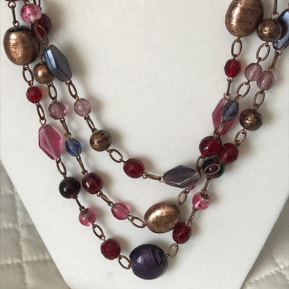 Rose & Gold Beaded Necklace